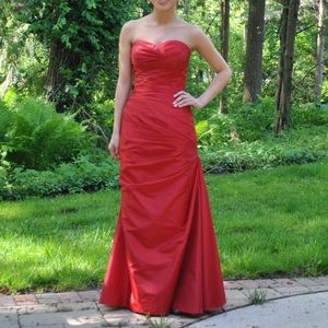 Maggie sottero Flirt red strapless formal dress